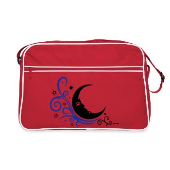 Mystical moon with stars night symbol - Retro Bag - red/white - Front