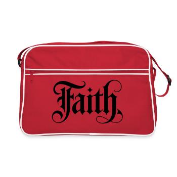 Glaube - stoisches römisches Design - Retro Tasche - Rot/Weiß - Vorne