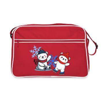 Winter Bear Friends - Retro Bag - red/white - Front