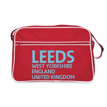 Leeds – England Lyrics Design - Retro Bag - red/white - Front