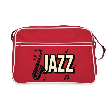 Jazz - Saxophone - Musique - Sac Retro - rouge/blanc - Devant