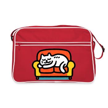 Chillekatze - Retro Tasche - Rot/Weiß - Vorne