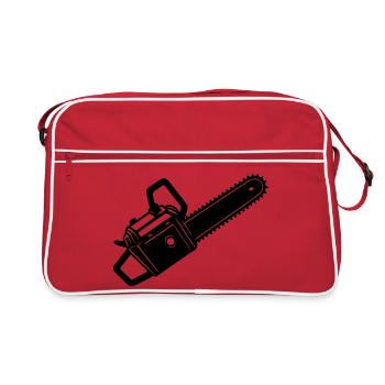 Logging Chainsaw - Retro Bag - red/white - Front