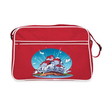 Comic explosion in the landscape panorama - Retro Bag - red/white - Front