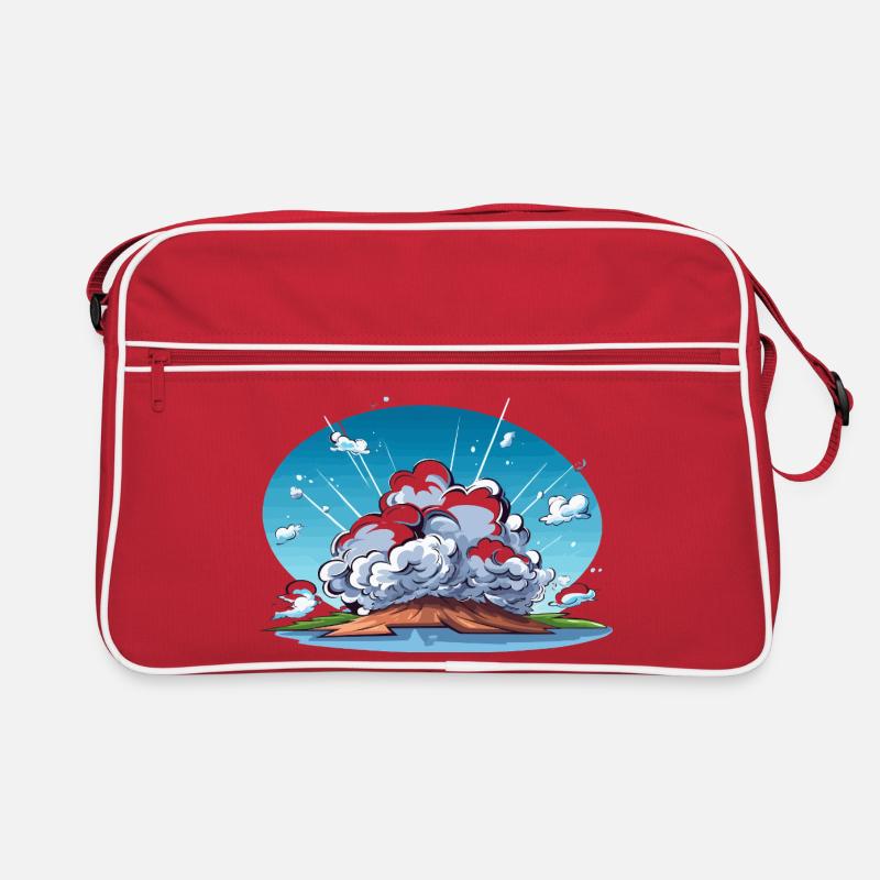 Comic Explosion im Landschaftspanorama Retro Tasche