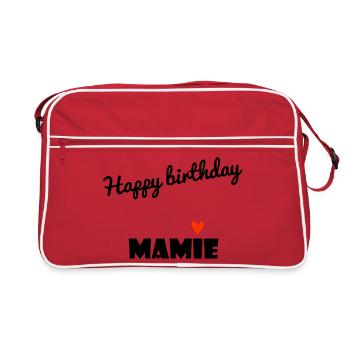HAPPY BIRTHDAY. GRANNY. MAMMA. GRANDMOTHER. PARTY - Retro Bag - red/white - Front