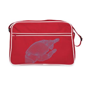 Silhouette géométrique de la main avec des fractales - Sac Retro - rouge/blanc - Devant