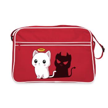Ange de Kawaii avec Ombre de Démon - Sac Retro - rouge/blanc - Devant