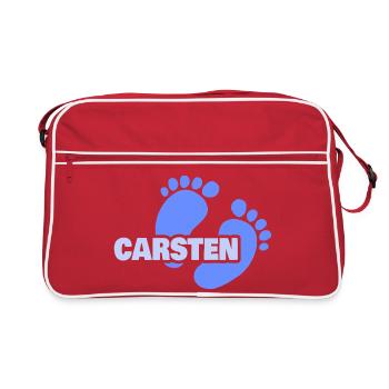 Gift for Carsten - Retro Bag - red/white - Front