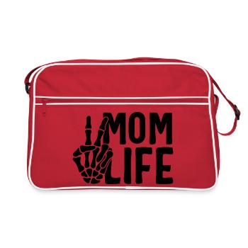 Main squelette de la vie de maman – Chemise de maman drôle et coquine - Sac Retro - rouge/blanc - Devant