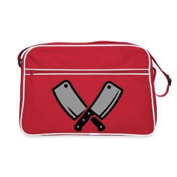 Grill à viande Cleaver Butcher Master BBQ - Sac Retro - rouge/blanc - Devant