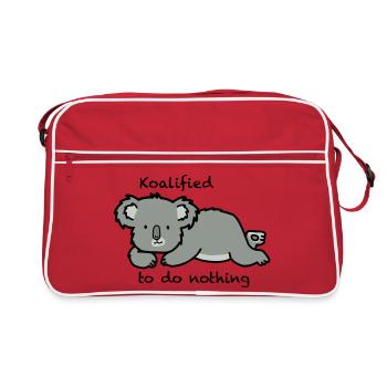 Cute Koala - Koalified to do nothing - Retro Bag - red/white - Front