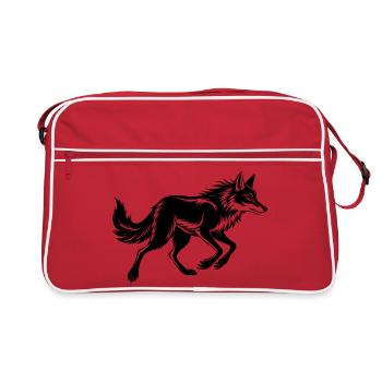 Kojotenlauf - Retro Tasche - Rot/Weiß - Vorne