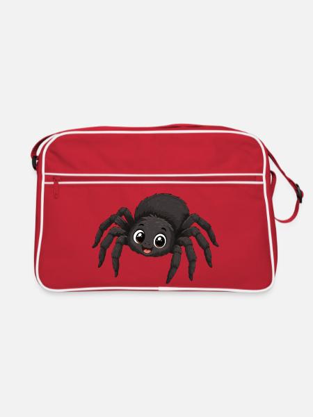 Süße Kawaii Spinne - Retro Tasche - Rot/Weiß