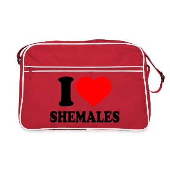 I love shemales - Sac Retro - rouge/blanc - Devant