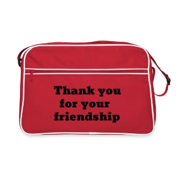 THANK YOU FOR YOUR FRIENDSHIP - Retro Bag - red/white - Front