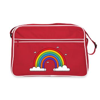 Arc-en-ciel sur les nuages - Sac Retro - rouge/blanc - Devant