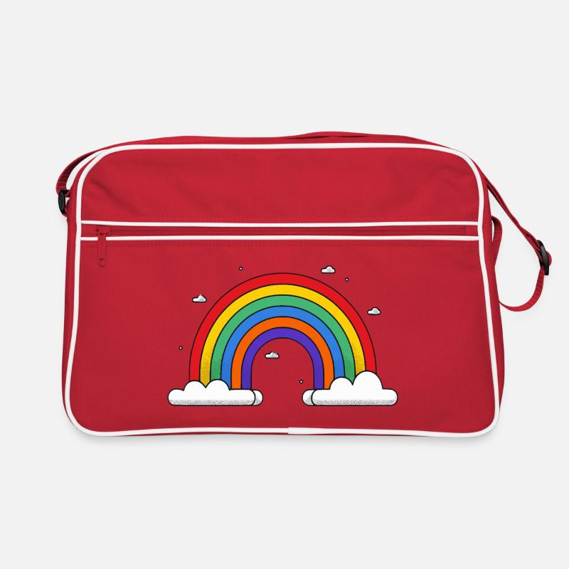 Regenbogen auf Wolken Retro Tasche
