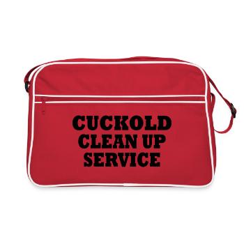 Cuckold clean up service - Sac Retro - rouge/blanc - Devant