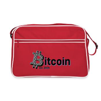 Bitcoin est 2009 PopArt - Retro Tasche - Rot/Weiß - Vorne