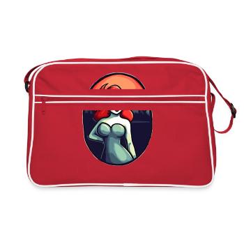 Japan's Red Sun and Lady in Sinful Pose - Retro Bag - red/white - Front
