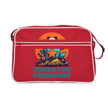 Panda for President - Retro Tasche - Rot/Weiß - Vorne