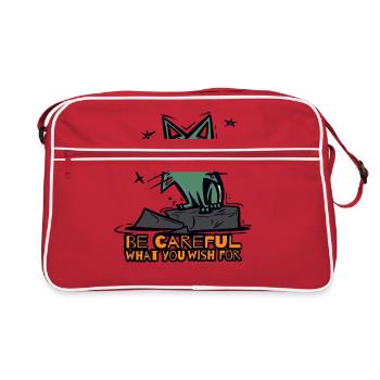 Be careful what you wish for, cat - Retro Bag - red/white - Front