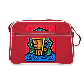Abstract Colorful Tiki - Retro Bag - red/white - Front