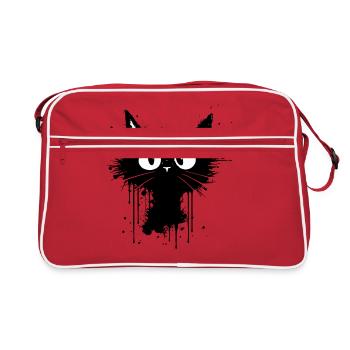 The Crazy Confused Cat - Retro Bag - red/white - Front
