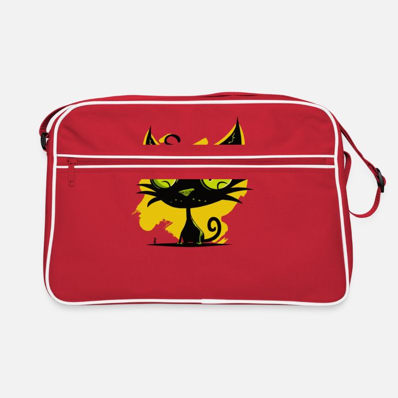 Art moderne : Chat noir et vert Sac Retro