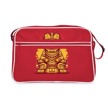 Inka-Maya-König auf Thron-Statue - Retro Tasche - Rot/Weiß - Vorne
