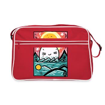 Cute creature hiding in nature - Retro Bag - red/white - Front