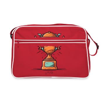 Le vainqueur remporte tout, un trophée - Sac Retro - rouge/blanc - Devant