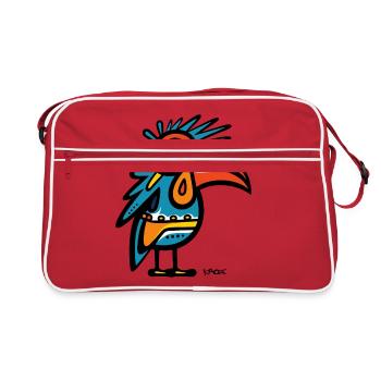 Modern Art Pop Bird - Retro Bag - red/white - Front