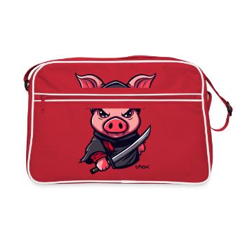Cochon Ninja - Sac Retro - rouge/blanc - Devant