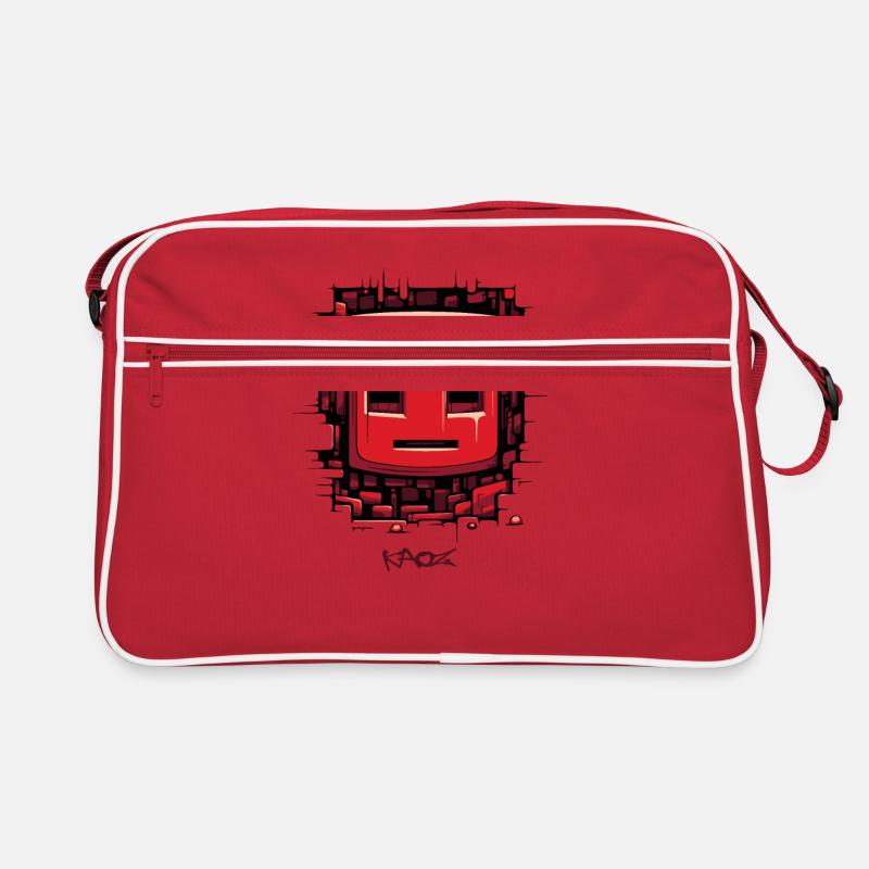 Cracked Surface: Robot Face Retro Bag