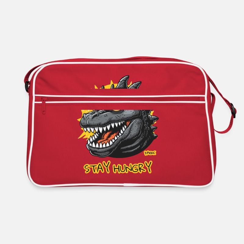 Bleib hungrig! Riesige Dino Echse Retro Tasche