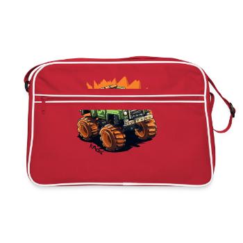 Kubischer Gaming Pixel Monster Truck - Retro Tasche - Rot/Weiß - Vorne