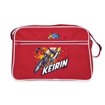 Anime-Figur des japanischen Keirin-Radsports - Retro Tasche - Rot/Weiß - Vorne
