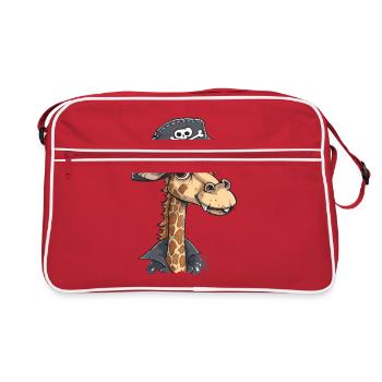 Great Fun: Smiling Pirate Giraffe - Retro Bag - red/white - Front