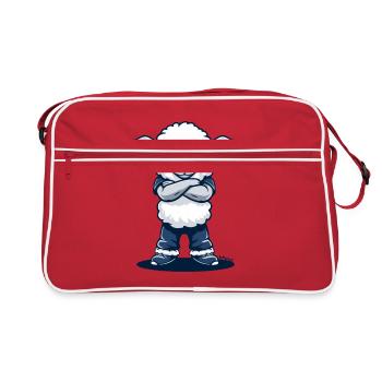 Le drôle de mouton provocateur en pantalon bleu - Sac Retro - rouge/blanc - Devant