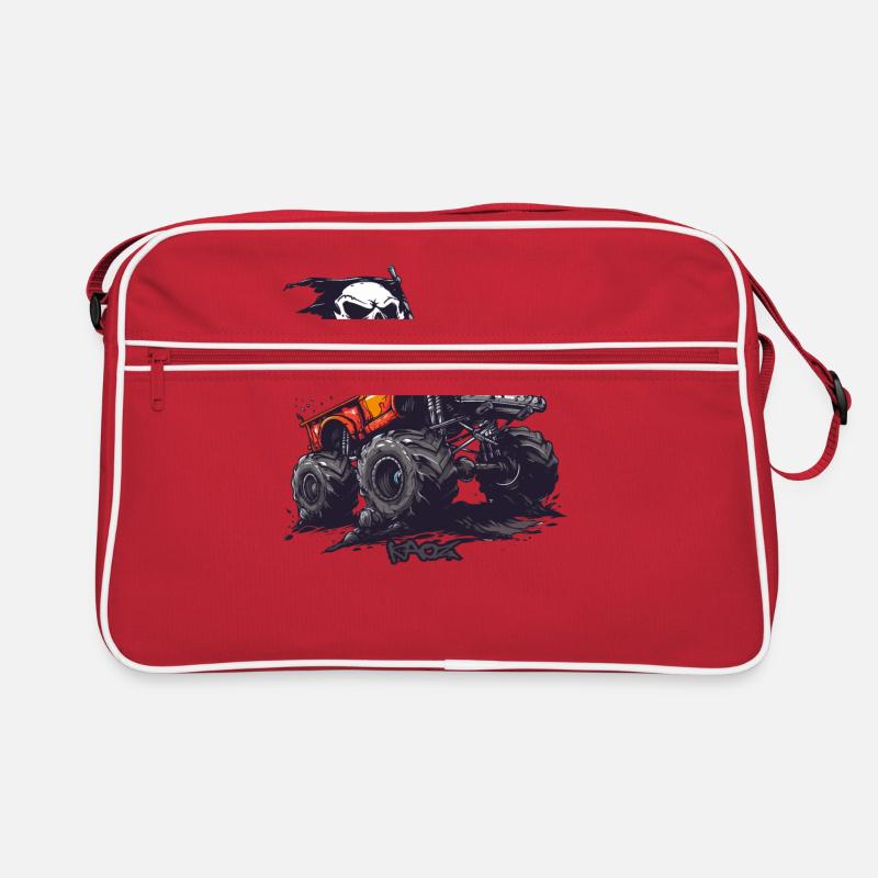 A monster truck with a pirate flag Retro Bag