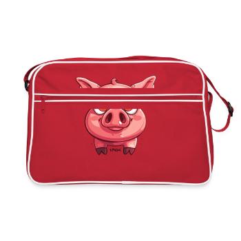 Bébé truie cochon cochon cochon - Sac Retro - rouge/blanc - Devant