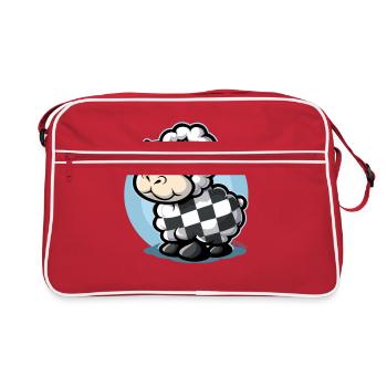 Moutons de dessin animé mignon motif damier - Sac Retro - rouge/blanc - Devant