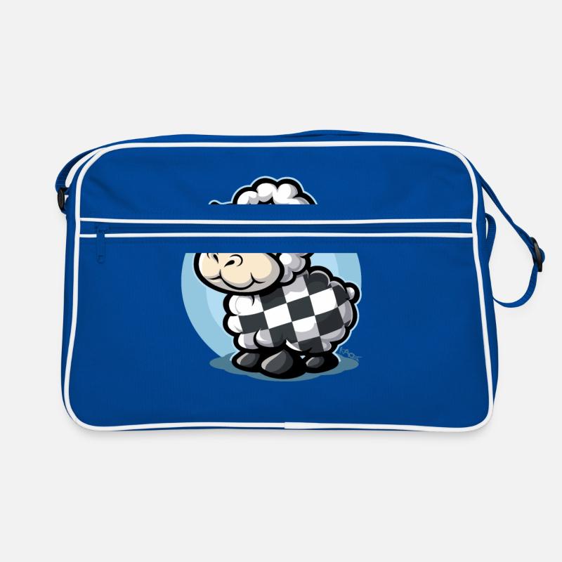 Checkered pattern cute cartoon sheep Retro Bag