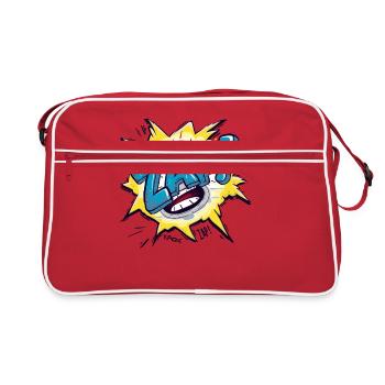 crash bang boom comic cartoon Geräusche Zip Zap - Retro Tasche - Rot/Weiß - Vorne