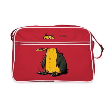 Créature de dessin animé : Ornithorynque mutant - Sac Retro - rouge/blanc - Devant