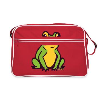 Une grosse petite grenouille verte - Sac Retro - rouge/blanc - Devant