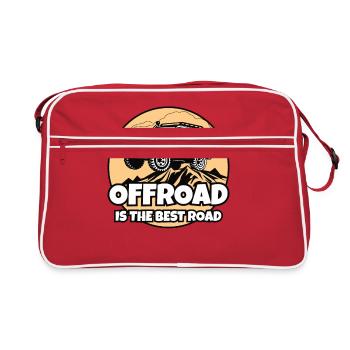 La meilleure route est tout-terrain, tout-terrain - Sac Retro - rouge/blanc - Devant