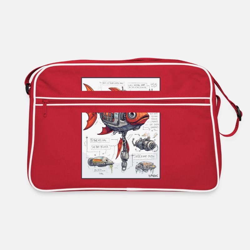 Croquis technique du robot mécanique Fish Sac Retro